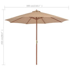 Sonnenschirm mit Holz-Mast 300 cm Taupe