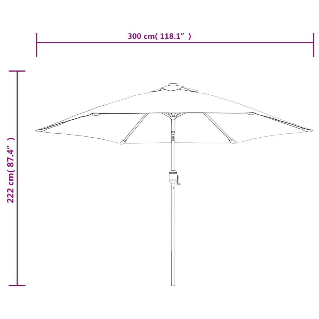 Sonnenschirm mit Metall-Mast 300 cm Anthrazit