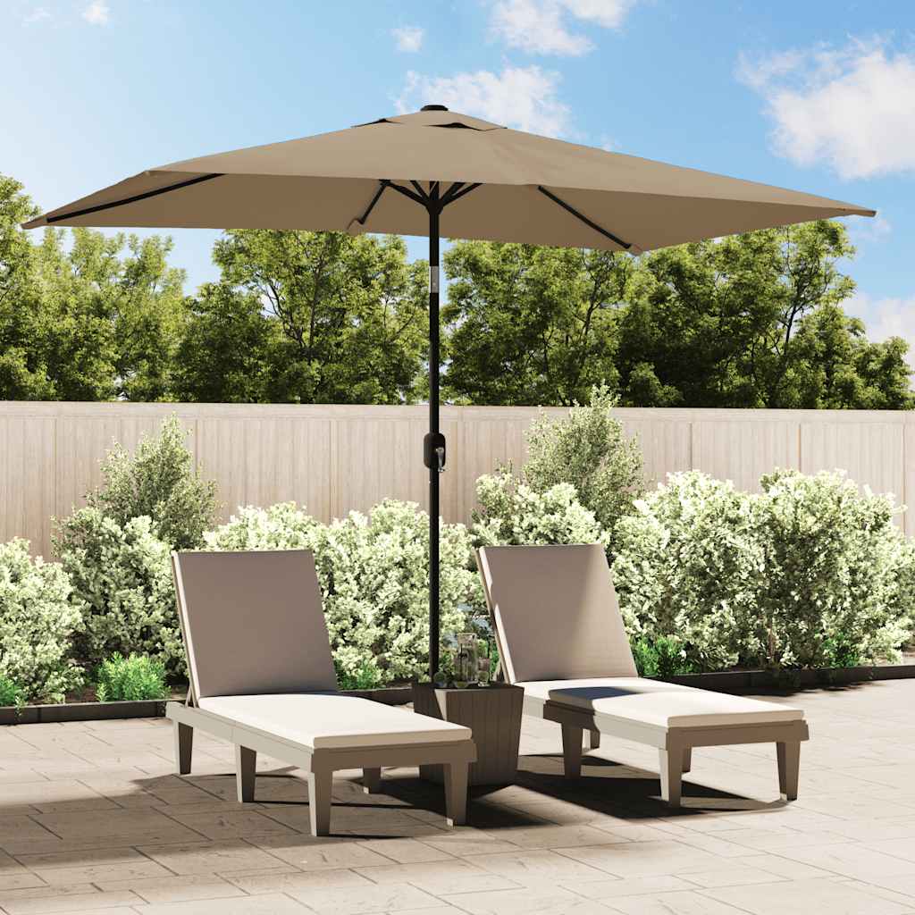 Sonnenschirm mit Metall-Mast 300x200 cm Taupe