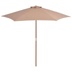 Sonnenschirm mit Holz-Mast 270 cm Taupe