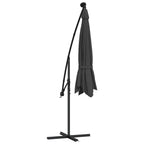 Ampelschirm mit LED-Beleuchtung und Stahl-Mast 300 cm Anthrazit