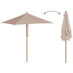 Sonnenschirm mit Holz-Mast 150x200 cm Taupe