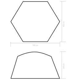 vidaXL Pool-Zelt 500x433x250 cm Blau