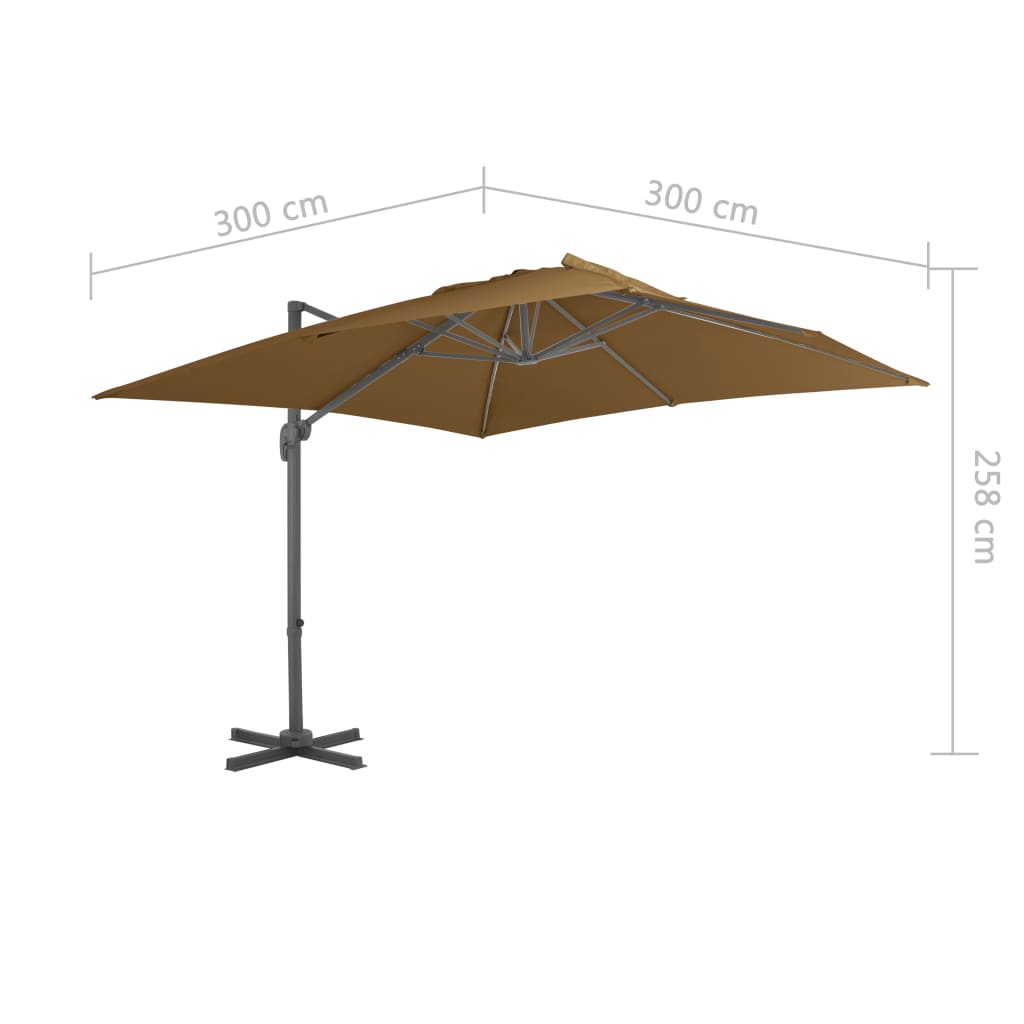 Ampelschirm mit Aluminium-Mast 300x300 cm