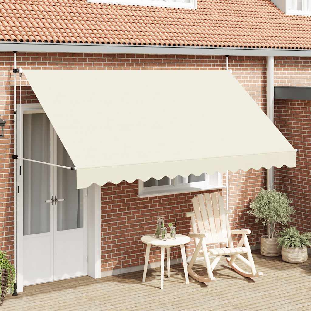Einziehbare Markise Handbetrieben 350 cm Cremeweiß