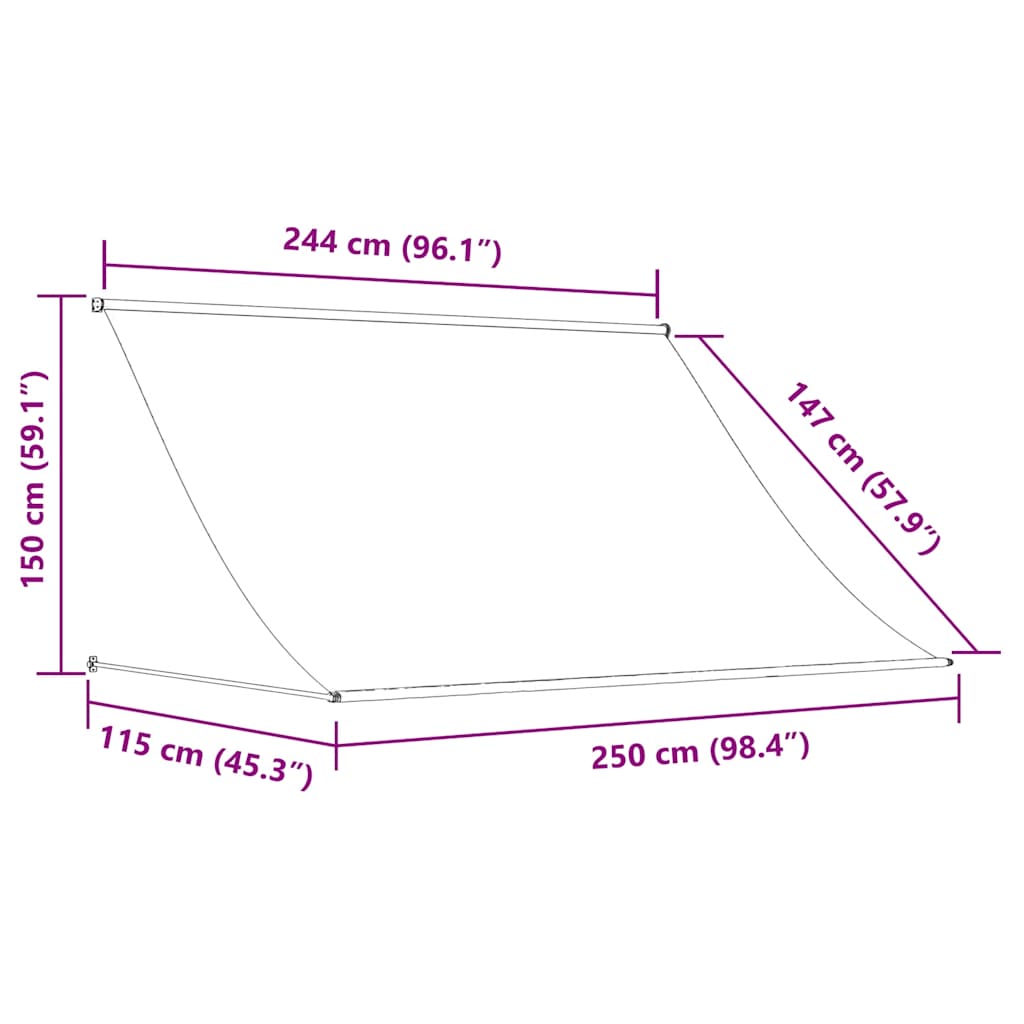 Einziehbare Markise 250×150 cm Blau und Weiß