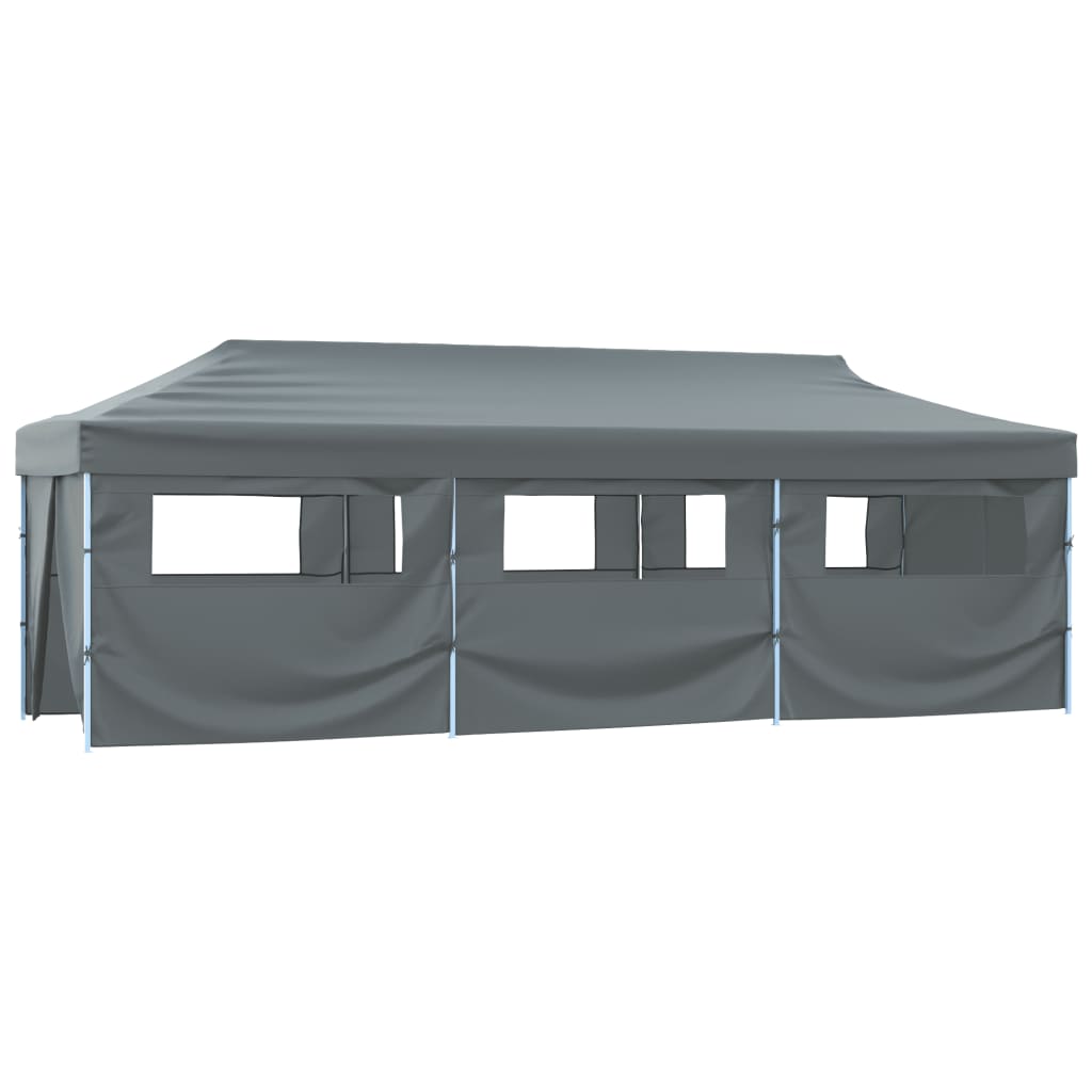 Faltzelt Partyzelt Pop-Up mit 8 Seitenwänden 870x291x315 cm Anthrazit