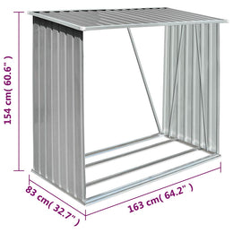 vidaXL Brennholzlager Verzinkter Stahl 163 x 83 x 154 cm Grau