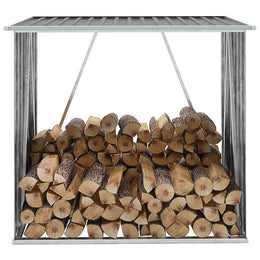 vidaXL Brennholzlager Verzinkter Stahl 163 x 83 x 154 cm Grau