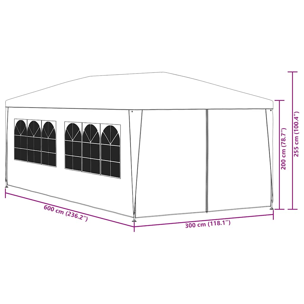 Partyzelt 3x6 m Anthrazit