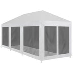 Partyzelt mit 8 Mesh-Seitenwänden 9 x 3 m