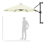 Sonnenschirm zur Wandmontage mit Metall-Mast 300 cm Sandweiß