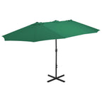 Sonnenschirm mit Aluminium-Mast 460x270 cm Grün