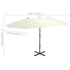 Sonnenschirm mit Aluminium-Mast 460x270 cm Sandweiß
