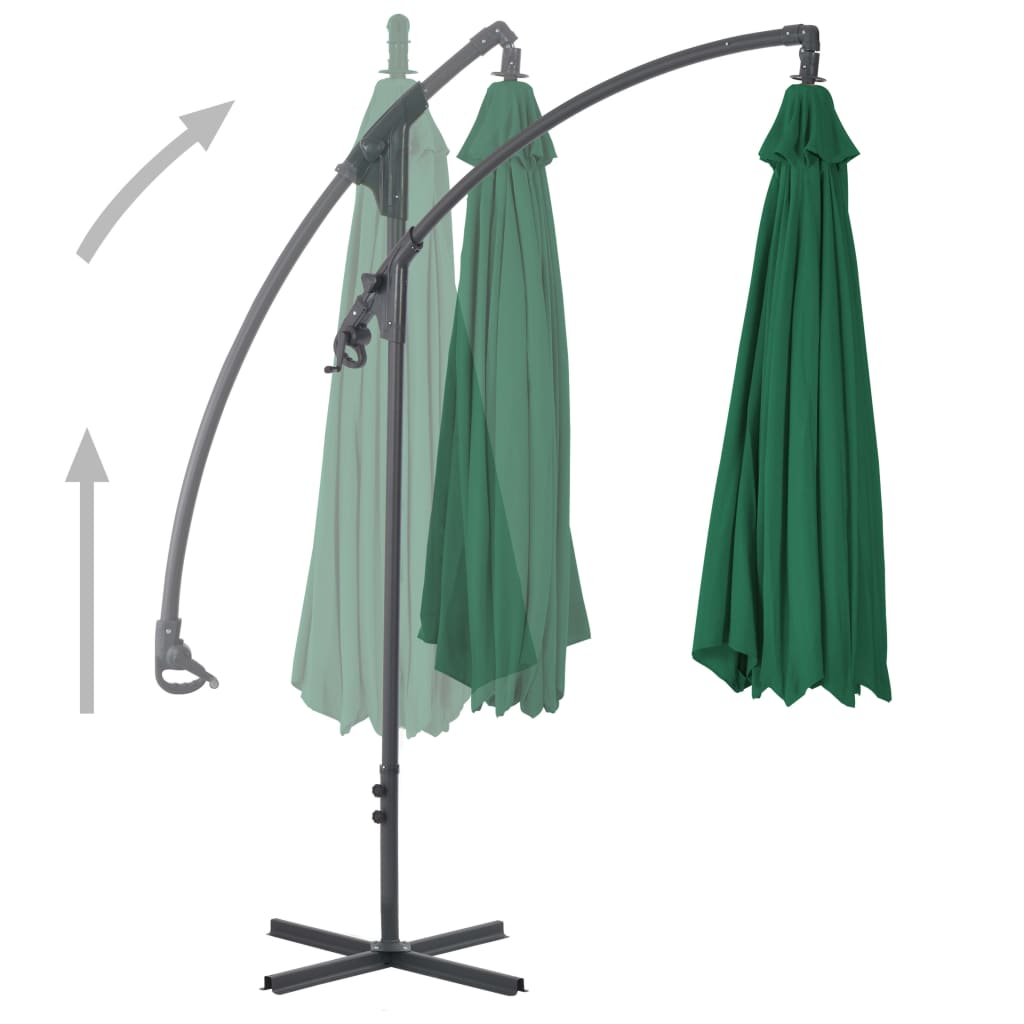 Ampelschirm mit Stahl-Mast 300 cm Grün