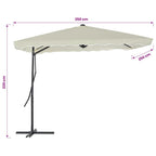 Sonnenschirm mit Stahl-Mast 250x250 cm Sandweiß