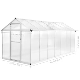 vidaXL Gewächshaus Aluminium 421x190x195 cm 15,6 m³