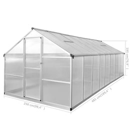 vidaXL Gewächshaus Aluminium 481x250x195 cm 23,44 m³