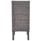 Esszimmerstühle 6 Stk. Braun Kubu Rattan und Mangoholz