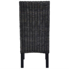 Esszimmerstühle 6 Stk. Schwarz Kubu Rattan und Mangoholz