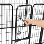 Hunde-Laufstall 16 Paneele Stahl 60x80 cm Schwarz