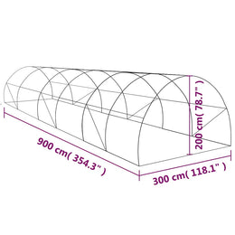 vidaXL Gewächshaus 27m² 900x300x200 cm