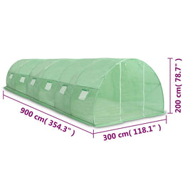 vidaXL Gewächshaus 27m² 900x300x200 cm