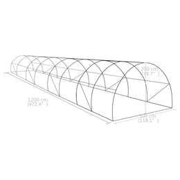vidaXL Gewächshaus 36m² 1200x300x200 cm