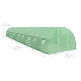 vidaXL Gewächshaus 36m² 1200x300x200 cm