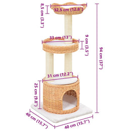 vidaXL Katzen-Kratzbaum Sisal Natürliches Weidenholz