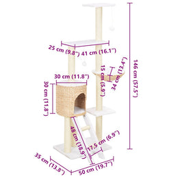 vidaXL Katzen-Kratzbaum Sisal Seegras