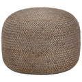 Handgefertigter Sitzpuff Hellgrau 45 x 30 cm Jute