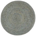 Handgefertigter Sitzpuff Olivgrün 45 x 30 cm Jute