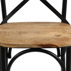Kreuzstühle 2 Stk. Schwarz Massivholz Mango