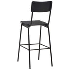 Barhocker 2 Stk. Schwarz Massives Sperrholz Stahl