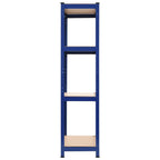Lagerregal mit 4 Böden Blau Stahl & Holzwerkstoff
