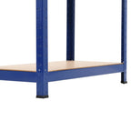 Lagerregale mit 4 Böden 2 Stk. Blau Stahl & Holzwerkstoff