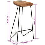 Barhocker 2 Stk. Massivholz Akazie
