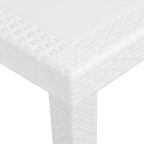Gartentisch Weiß 220x90x72 cm Kunststoff Rattan-Optik