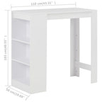 Bartisch mit Regal Weiß 110x50x103 cm