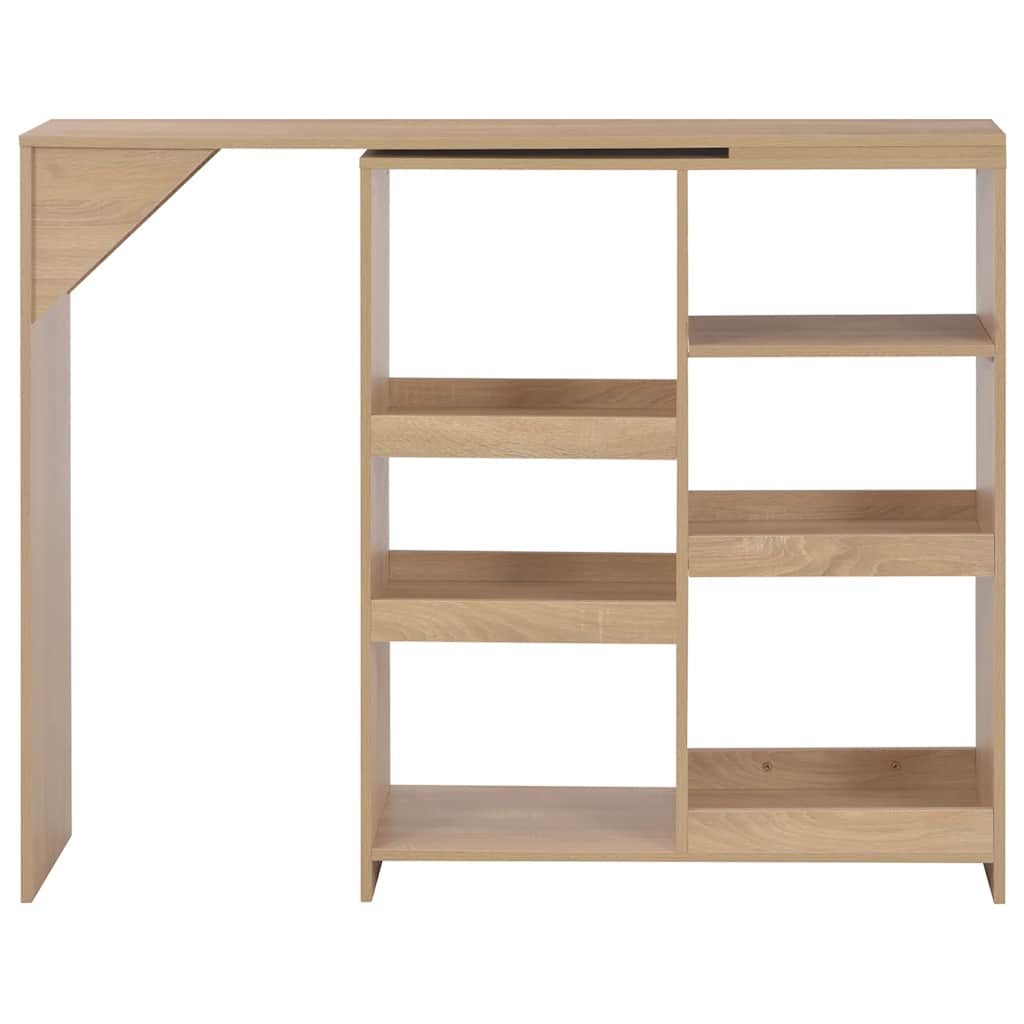 Bartisch mit Beweglichem Regal Eichenbraun 138x39x110 cm