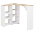 Bartisch mit Beweglichem Regal Weiß 138x39x110 cm