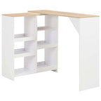 Bartisch mit Beweglichem Regal Weiß 138x39x110 cm