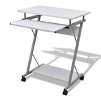 Computertisch Computerwagen PC Tisch Bürotisch Laptop auf Rollen weiß
