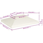 Pavillon-Ersatzdach 310 g/m² Cremeweiß 3x4 m