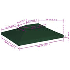 Pavillon-Dachplane Ersatzdach 310 g/m² Grün 3x4 m