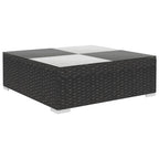 6-tlg. Garten-Lounge-Set mit Auflagen Poly Rattan Schwarz