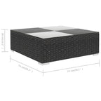 6-tlg. Garten-Lounge-Set mit Auflagen Poly Rattan Schwarz