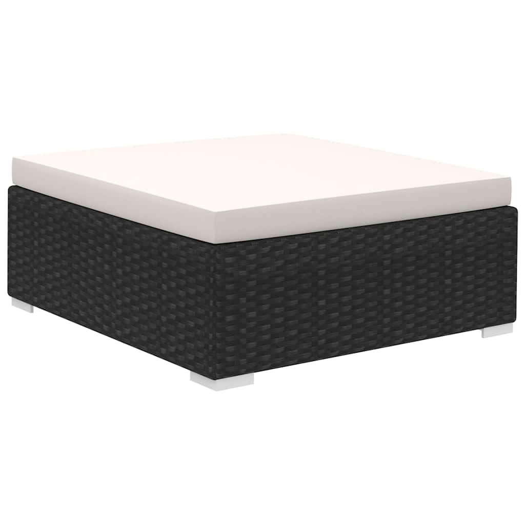 8-tlg. Garten-Lounge-Set mit Auflagen Poly Rattan Schwarz