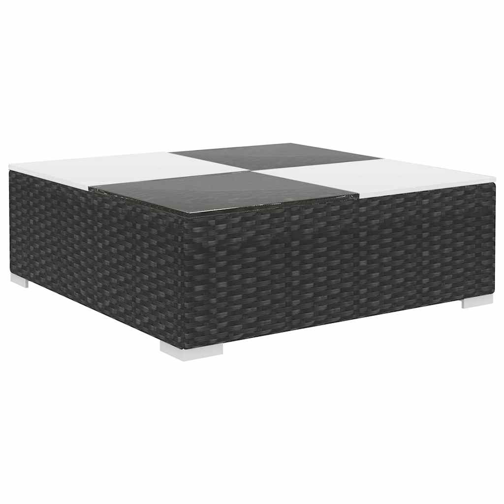 8-tlg. Garten-Lounge-Set mit Auflagen Poly Rattan Schwarz